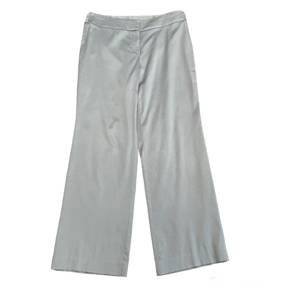 LAURA Petites light gray satin effect trouser dress pants Sz 8